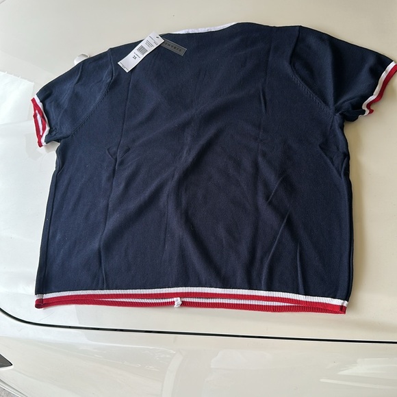 Norton McNaughton Navy and Red Blouse - Picture 3 of 6